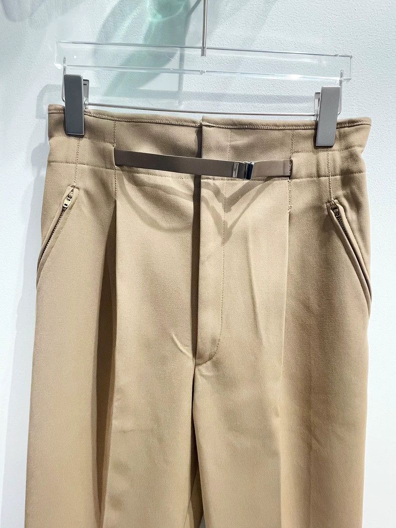Toga Pulla Toga Pulla 19SS Belt-Trim High-Waist Tapered Pants 2504-Nex Size 37" - 2 Thumbnail