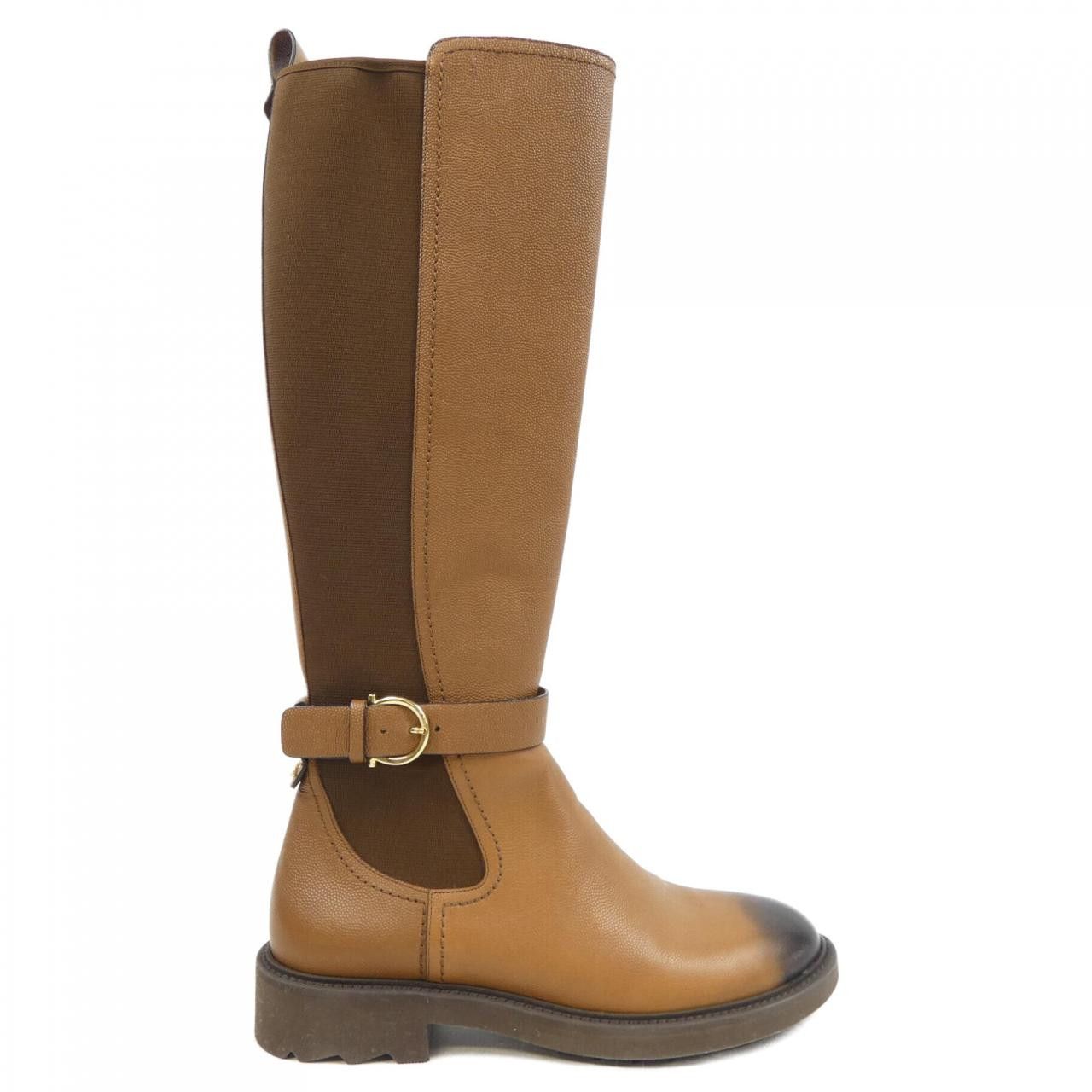 Salvatore Ferragamo Salvatore Ferragamo Salvatore Ferragamo Long Boots Leather Shoes 0229 6 DUTY FREE for USA Size ONE SIZE - 1 Thumbnail
