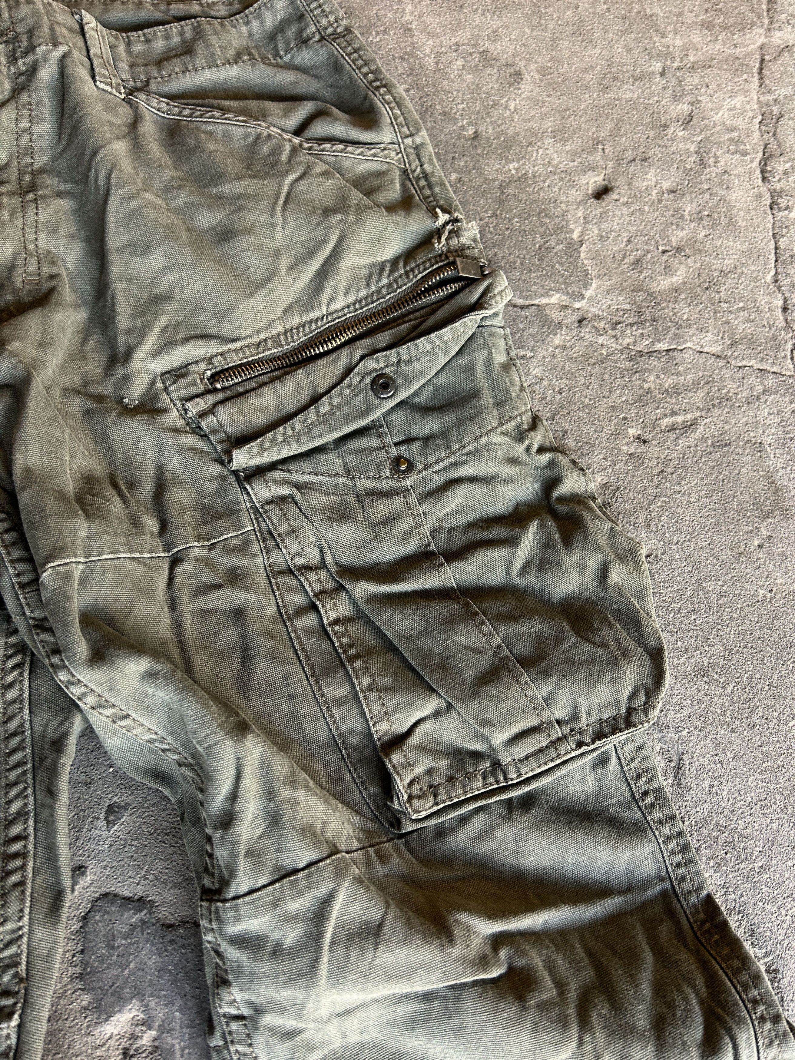Vintage Vintage Olive Cargo Pants Wide Leg Military Utility Style Size US 32 / EU 48 - 7 Thumbnail