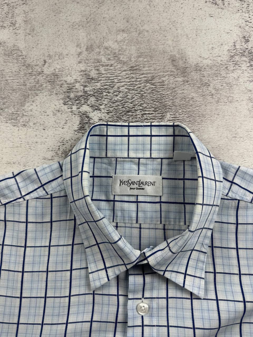 Yves Saint Laurent Yves Saint Laurent YSL Paris Blue Men’s XL Size Checked Basic Button Blank Shirt Size US XL / EU 56 / 4 - 11 Thumbnail