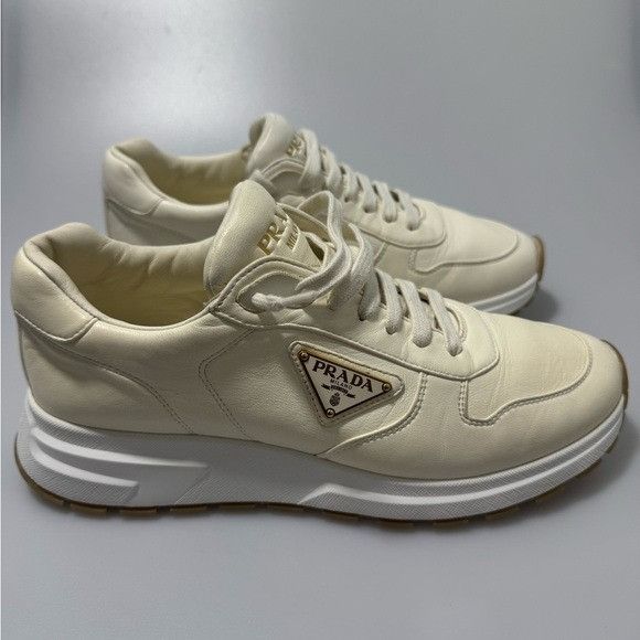 Prada Prada Prax 01 Lace-Up Sneakers White Gold Men’s Size 7 Size US 7 / EU 40 - 3 Thumbnail