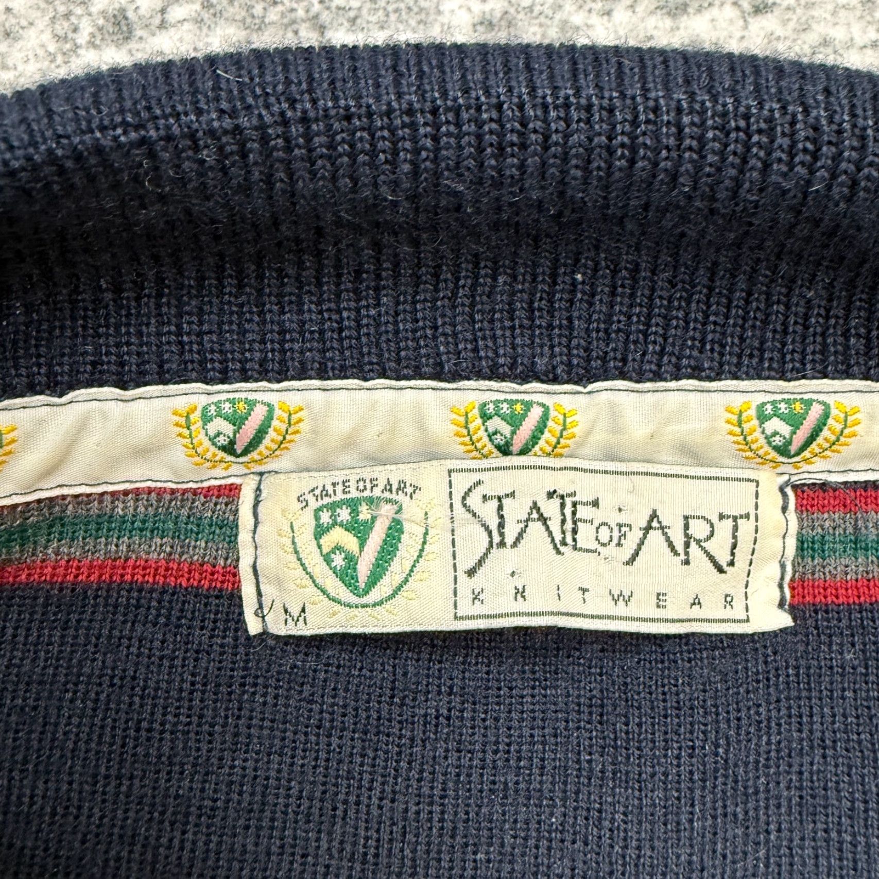Vintage VINTAGE State of Art Sweater Shirt Men M Navy Striped Knit Pullover Crew Neck Wool Acrylic Knit Reg Regular Fall Winter Spring Mens Size US M / EU 48-50 / 2 - 6 Thumbnail