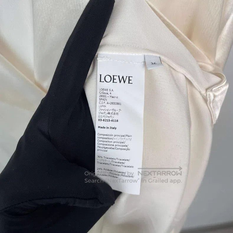 Loewe Loewe Champagne White Logo Long Sleeve Shirt Size XS / US 0-2 / IT 36-38 - 7 Thumbnail