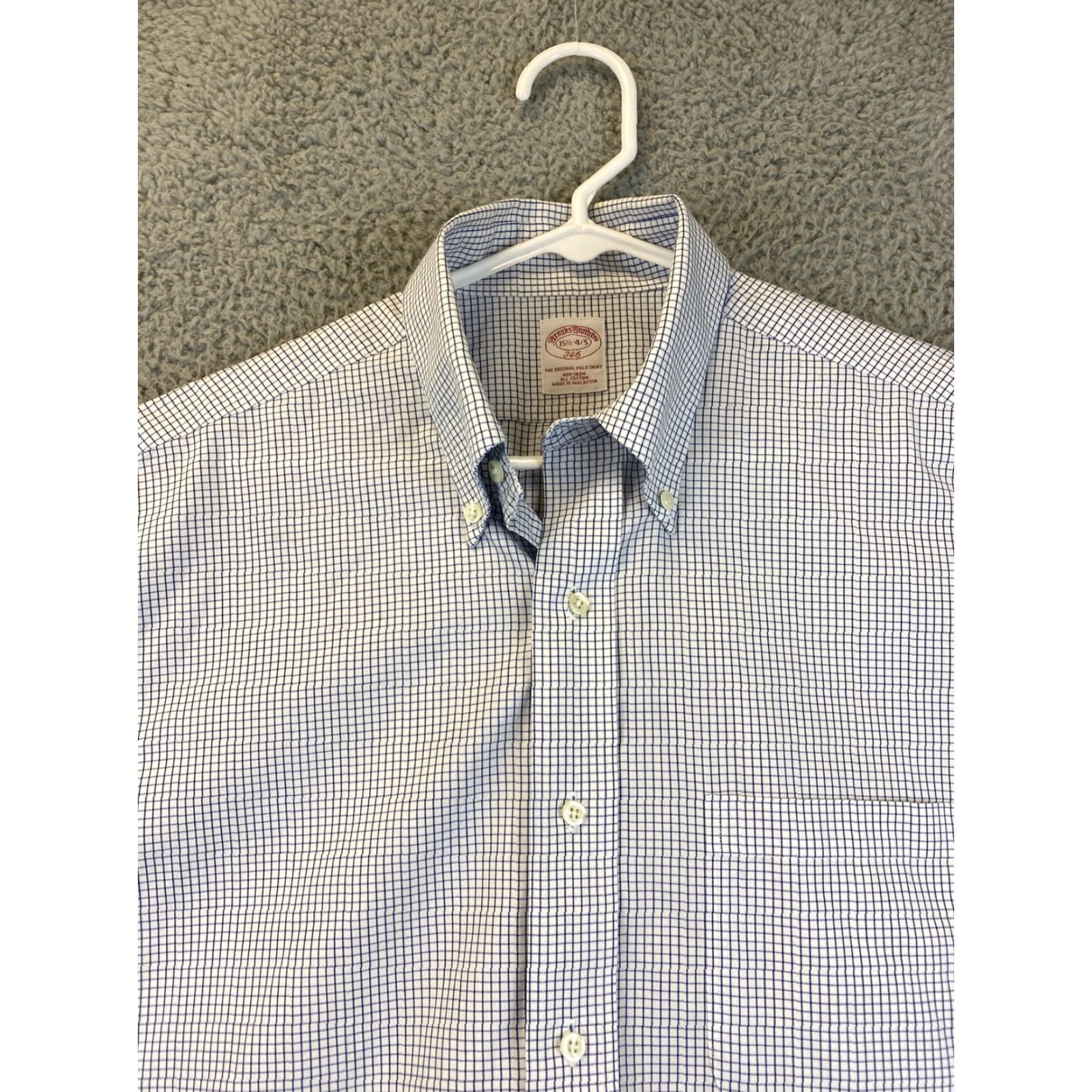 Brooks Brothers VINTAGE Brooks Brothers Dress Shirt Men 15.5 Blue Cotton Stripes Long Sleeve Regular Size Size 40R - 3 Thumbnail
