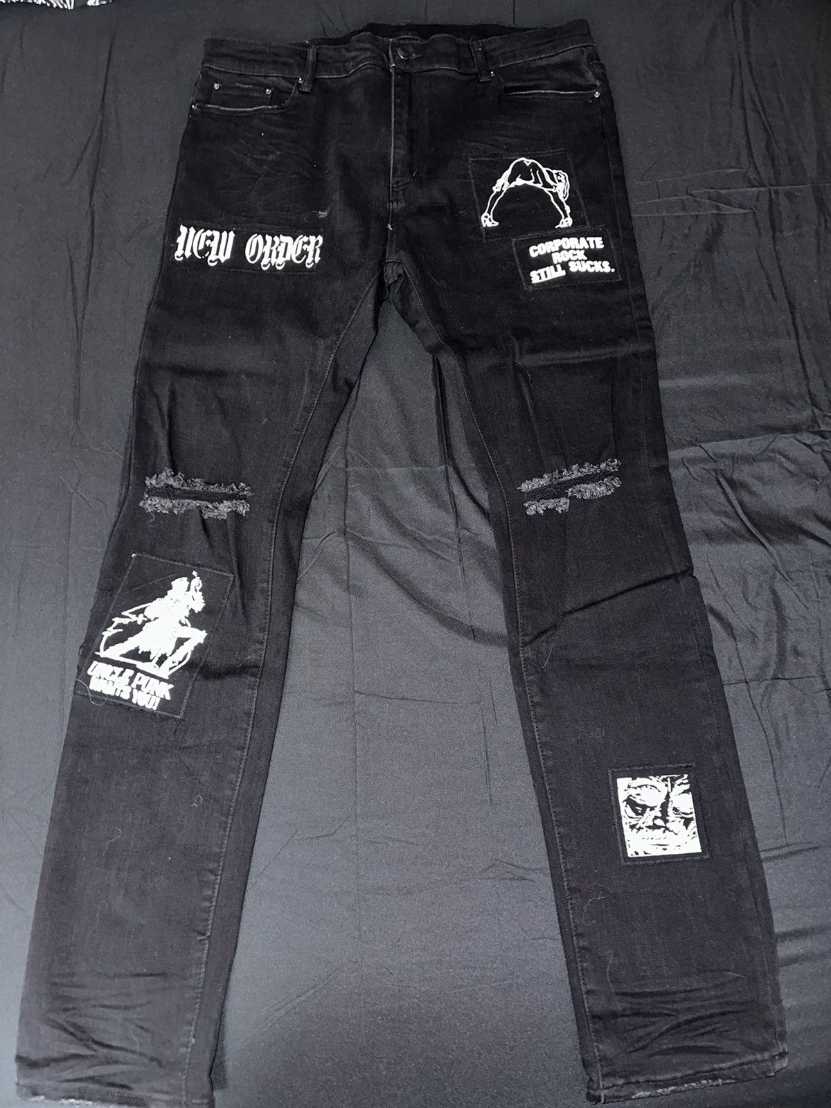MNML MNML Punk Rock Black Skinny Jeans Size US 40 / EU 56 - 1 Thumbnail