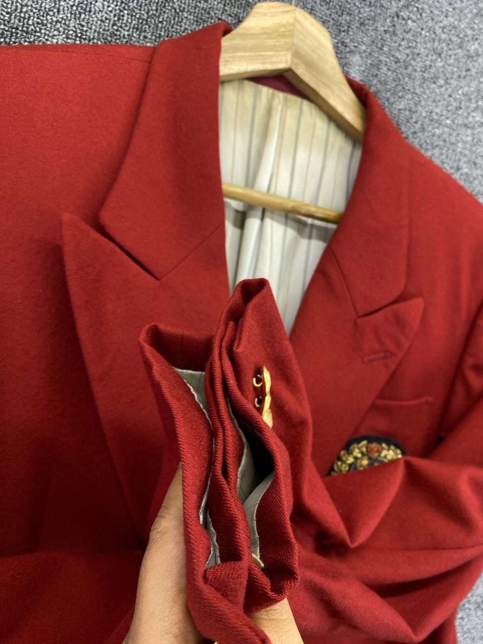 Burberry Vintage Burberry Red Wool Blazer Coat Jacket Size US M / EU 48-50 / 2 - 8 Thumbnail
