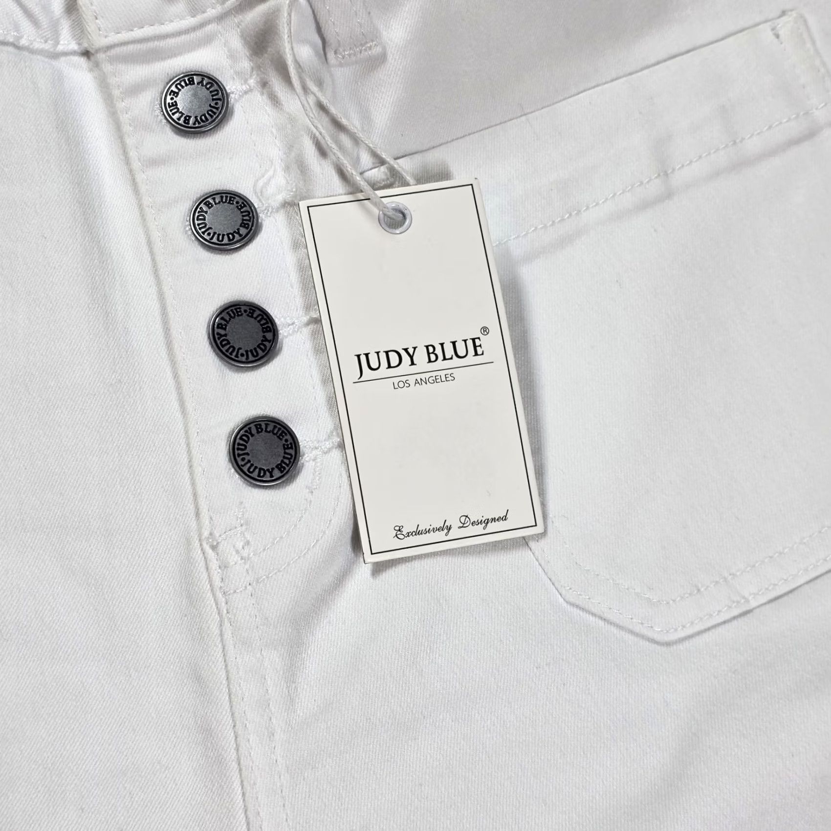 Vintage Judy Blue White High Waist Flare Button Fly Jeans Womens 33x33 Size 36" / US 14 / IT 50 - 6 Thumbnail