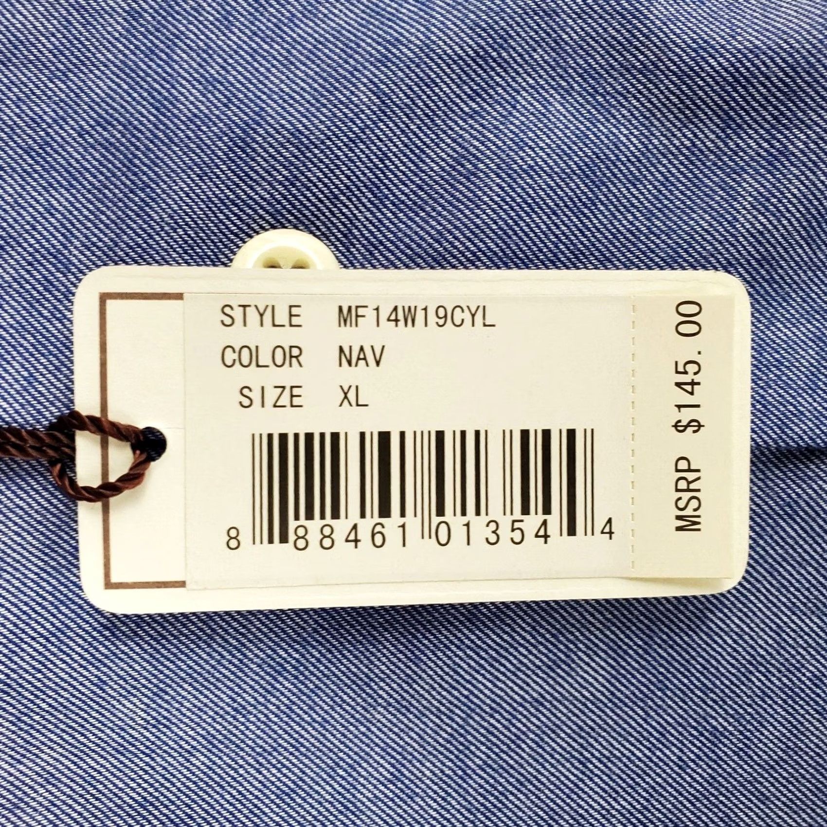 Peter Millar PETER MILLAR Shirt XL Blue Cotton Melange Twill Deadstock NEW 45 Mens Size US XL / EU 56 / 4 - 5 Thumbnail