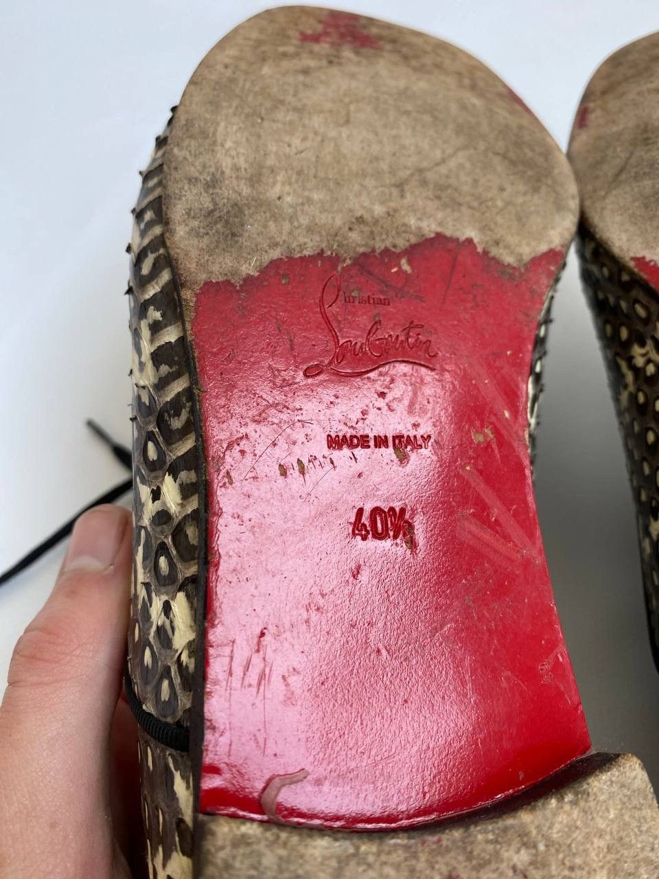 Christian Louboutin Christian Louboutin Lace Ups Low Top Snakeskin Size US 10 / IT 40 - 10 Thumbnail