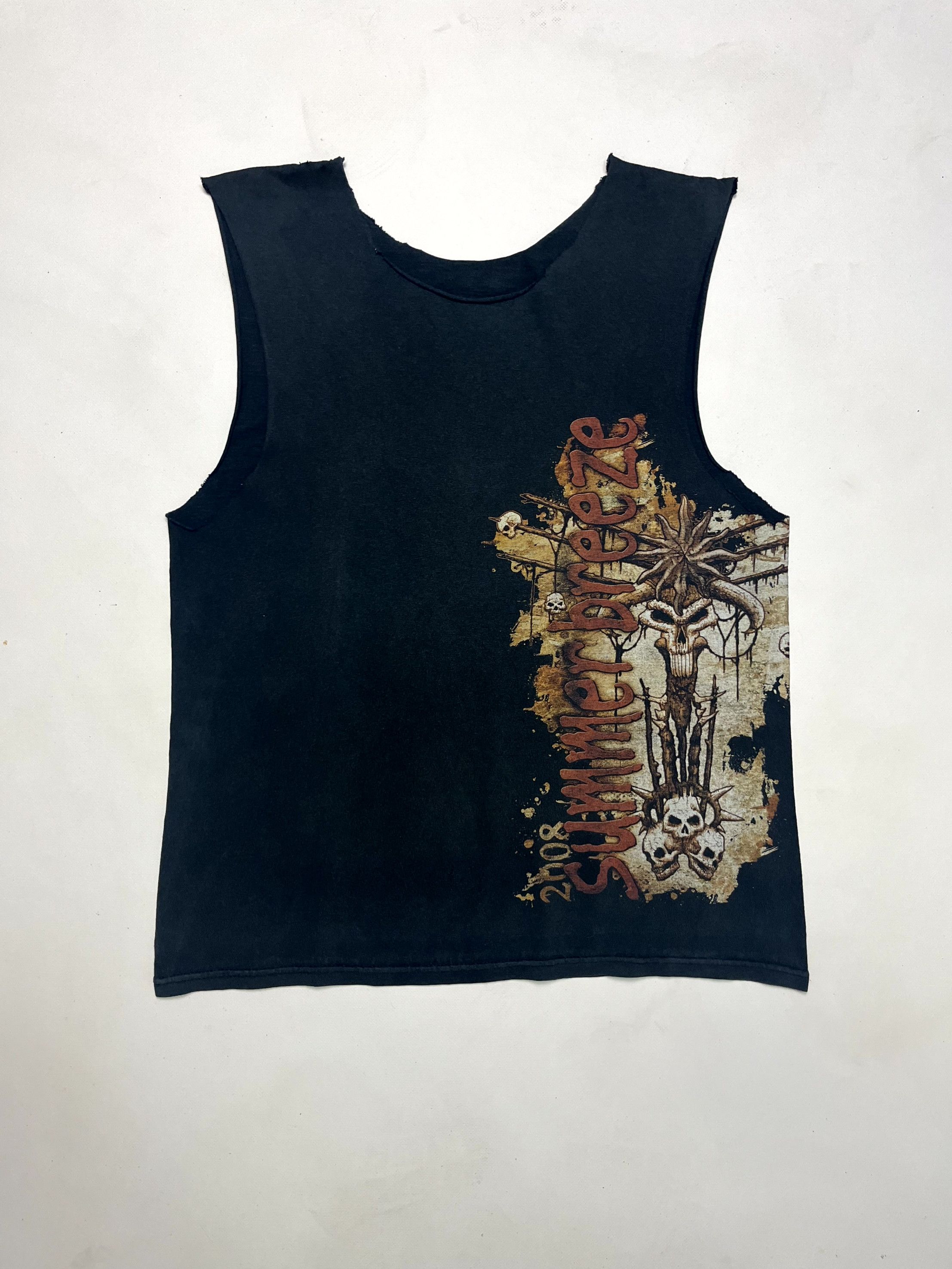 Vintage Y2K Tank Top Summer Breeze 2008 Black Distressed Size M Size US M / EU 48-50 / 2 - 1 Thumbnail