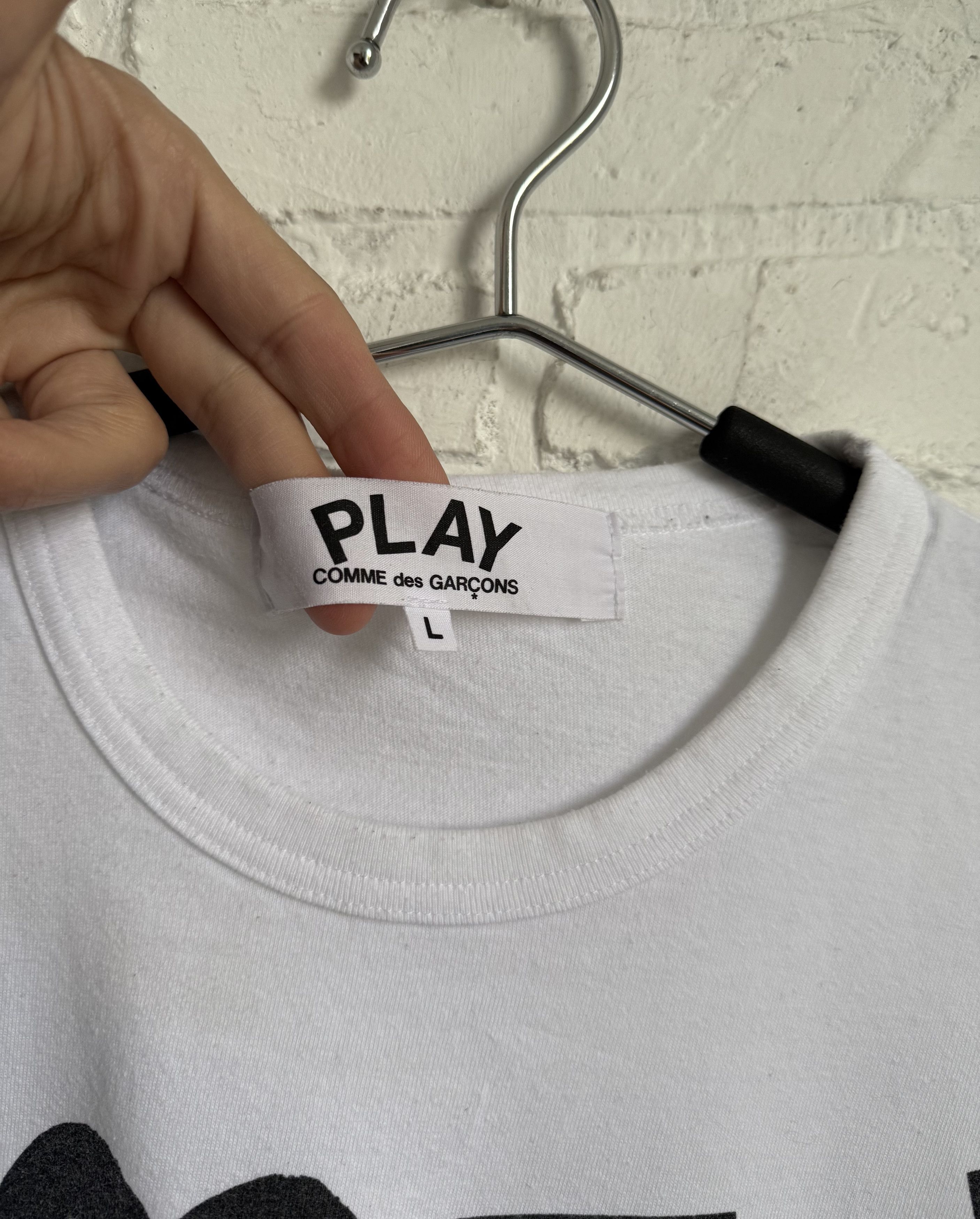 Comme des Garcons PLAY Comme Des Garcons PLAY white t-shirt Size US L / EU 52-54 / 3 - 3 Thumbnail