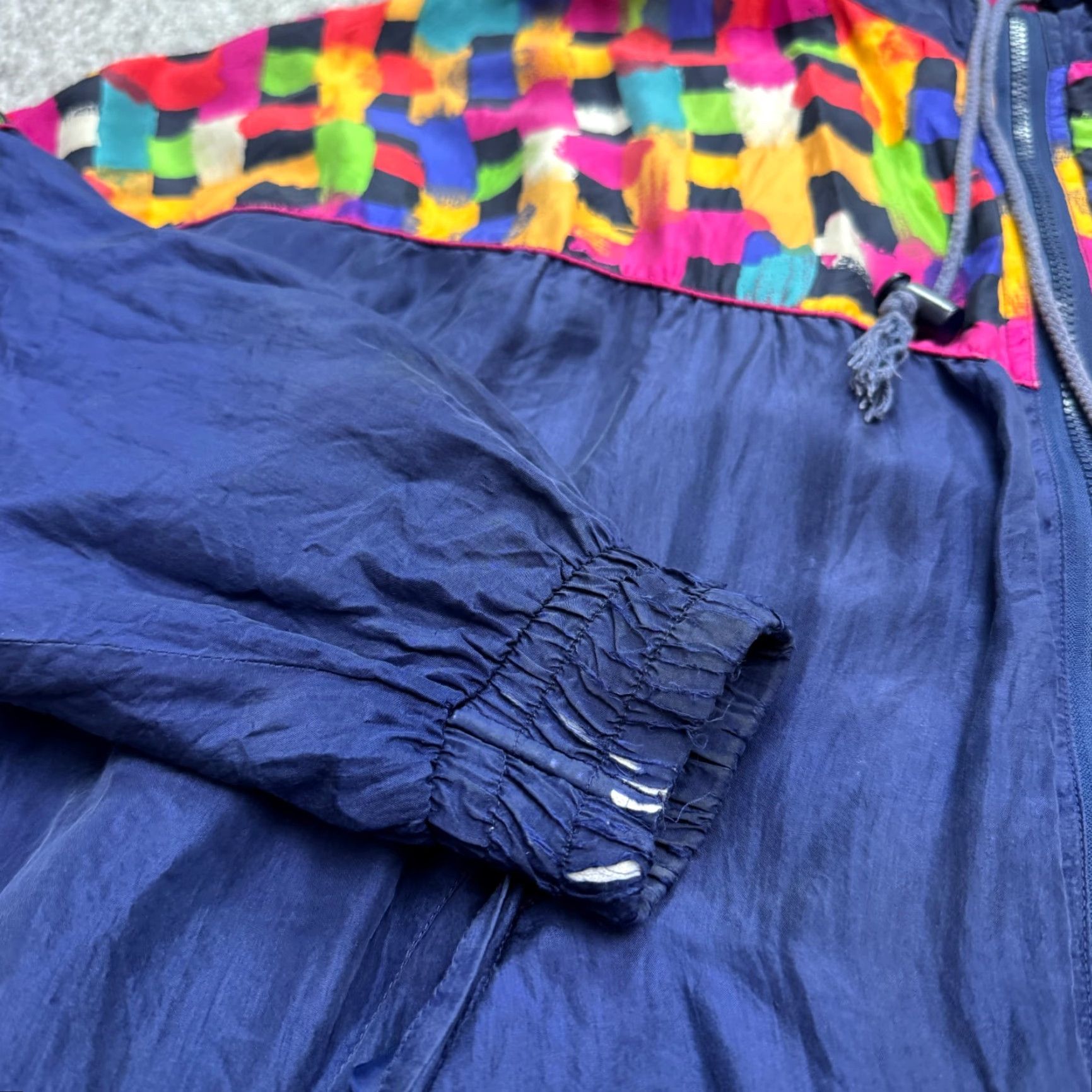 Vintage Vintage Robert Stock Silk Windbreaker Jacket Mens L Blue 90s Retro All Seasons Pockets Zip Front Short Length Regular Fit Size US L / EU 52-54 / 3 - 3 Thumbnail