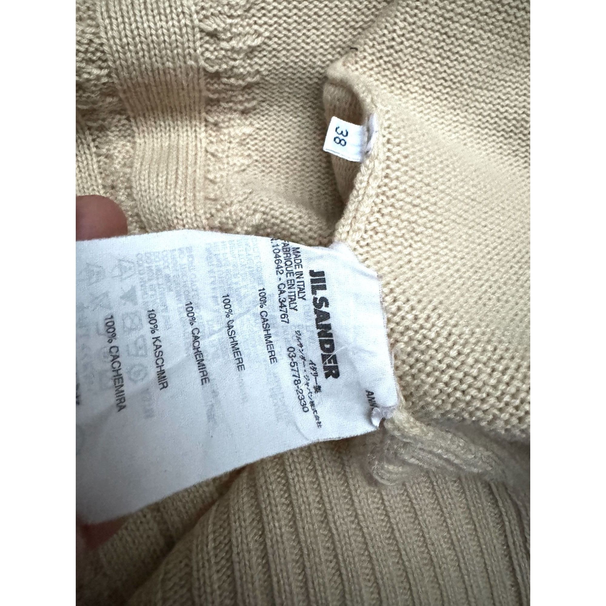 Jil Sander Beige Cashmere Cable Knit Cardigan Size S / US 4 / IT 40 - 8 Thumbnail