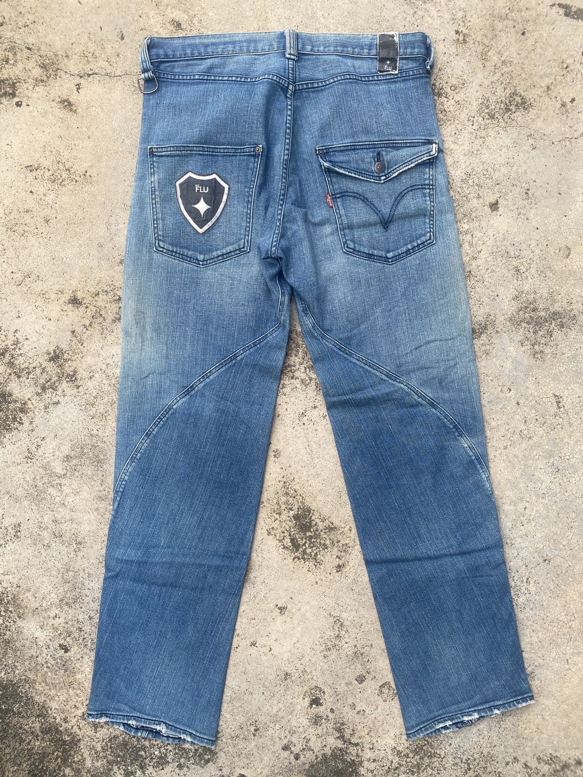 Designer × Levi's Levis Collabration With Flu Blue Gammy Jeans Size US 33 - 13 Thumbnail