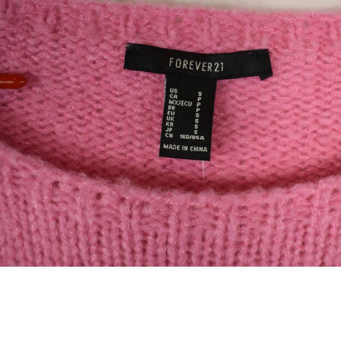 Forever 21 Forever 21 Misses Small Pink Striped Knit Boatneck Sweater N Size S / US 4 / IT 40 - 2 Thumbnail