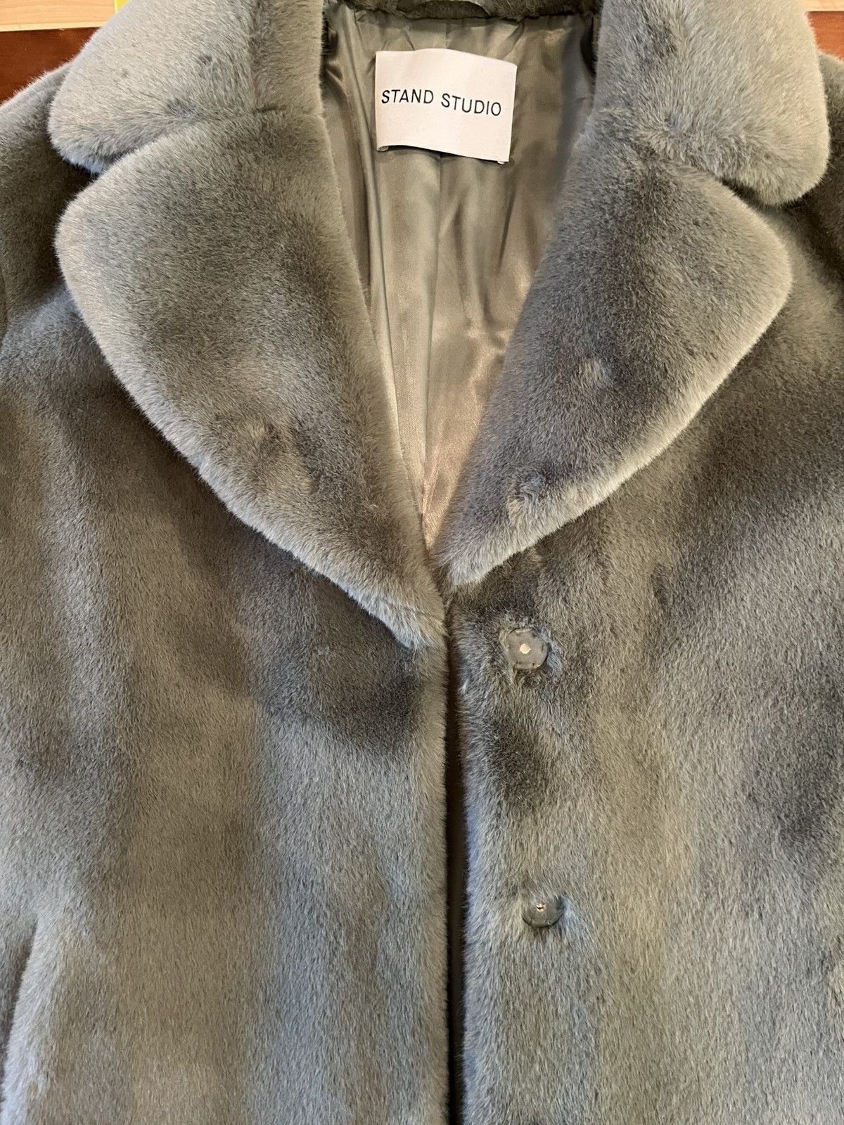 STAND STUDIO Stand Studio Green Maria Faux Fur Coat Size M / US 6-8 / IT 42-44 - 7 Thumbnail