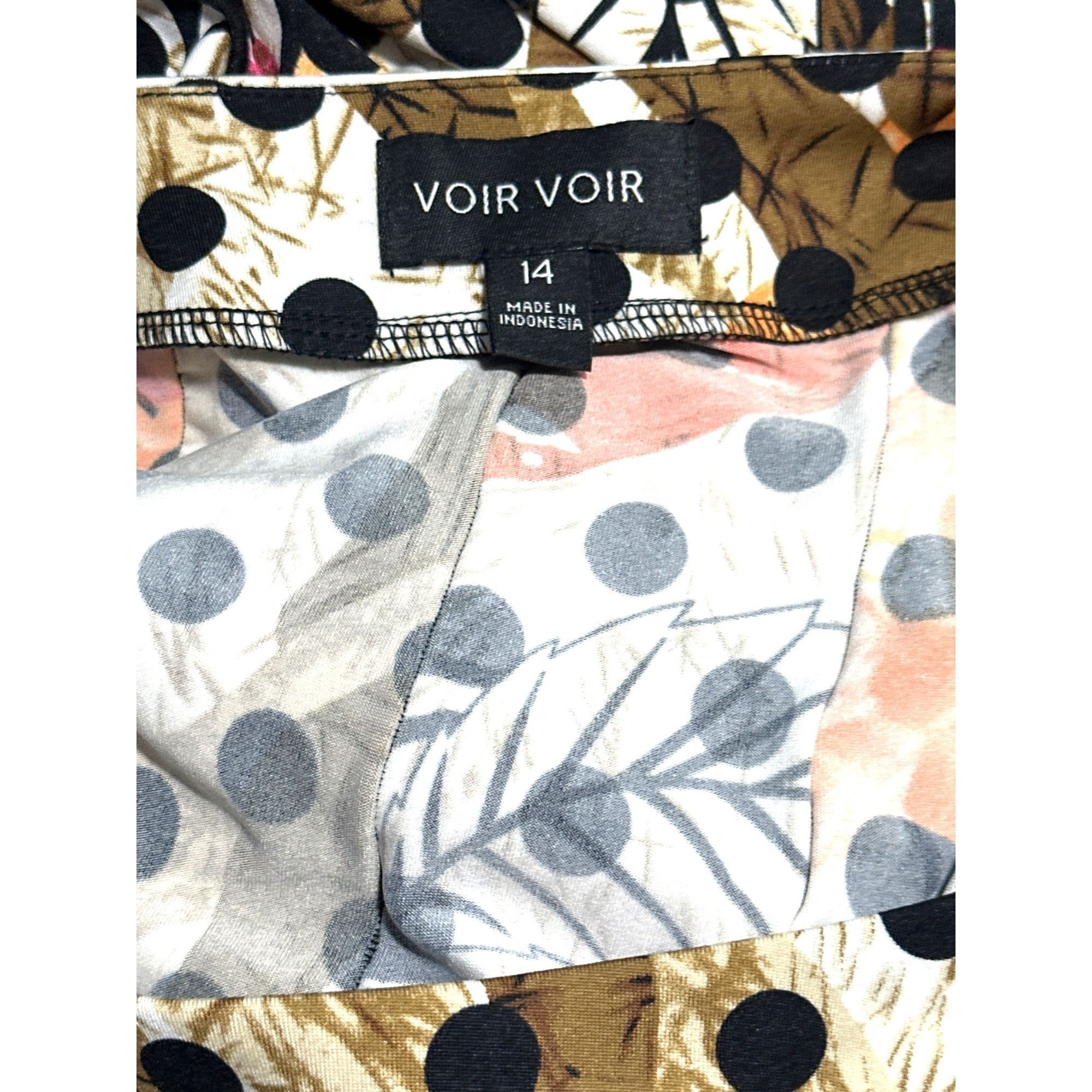 Other Voir Voir Size 14 Multicolor Polka Dot Patchwork Leaf Print Size XL / US 12-14 / IT 48-50 - 10 Thumbnail