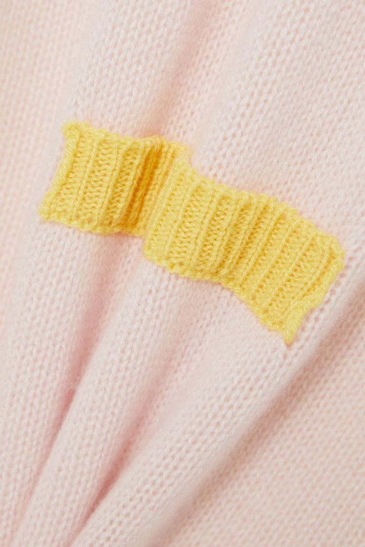 Marni o1y1125 Cashmere Blend Sweater in Light Pink/Yellow Size XS / US 0-2 / IT 36-38 - 3 Thumbnail