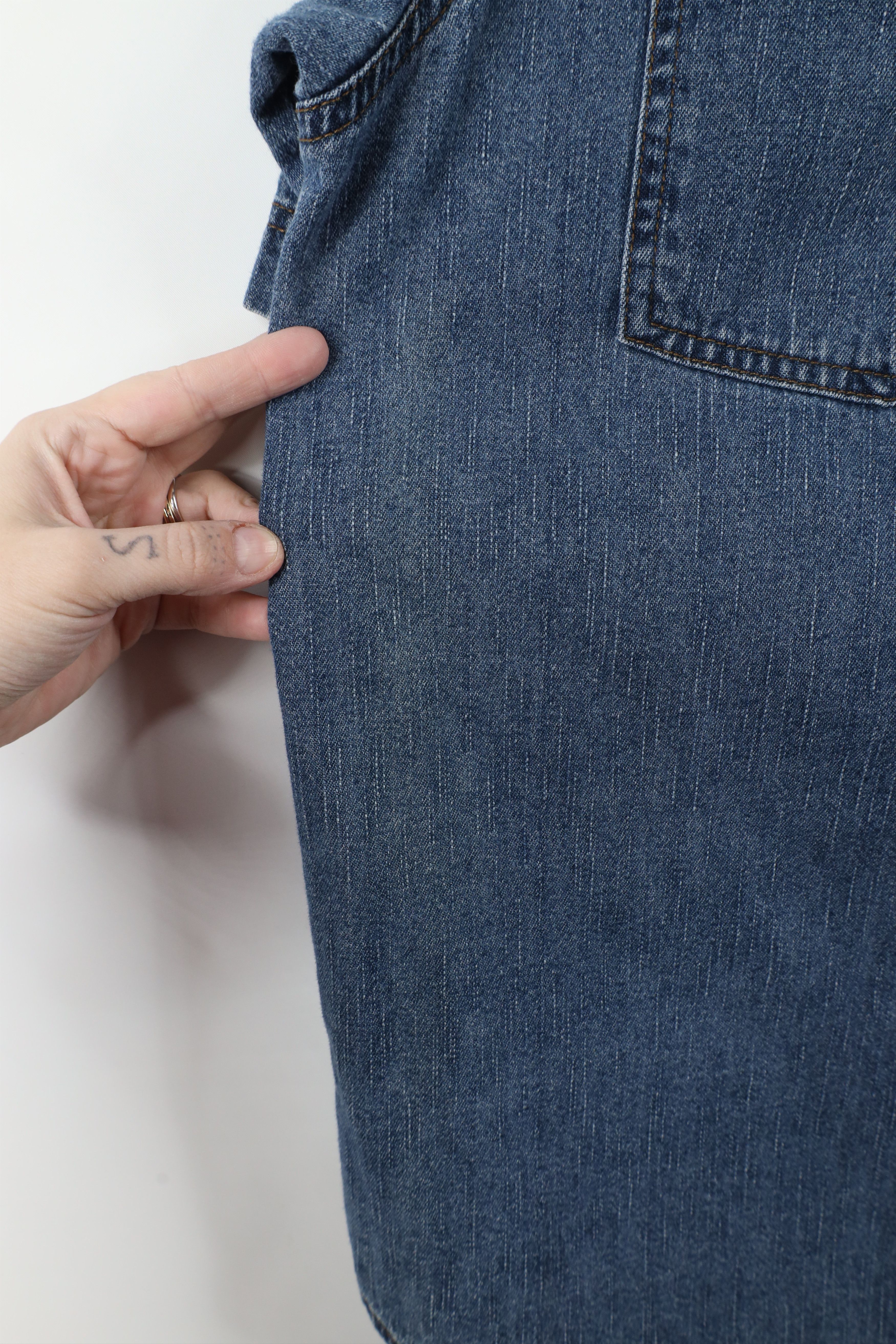 Harley Davidson × Vintage Vintage 90s Harley Davidson Denim Jean Button Shirt Cotton Size US XL / EU 56 / 4 - 7 Thumbnail