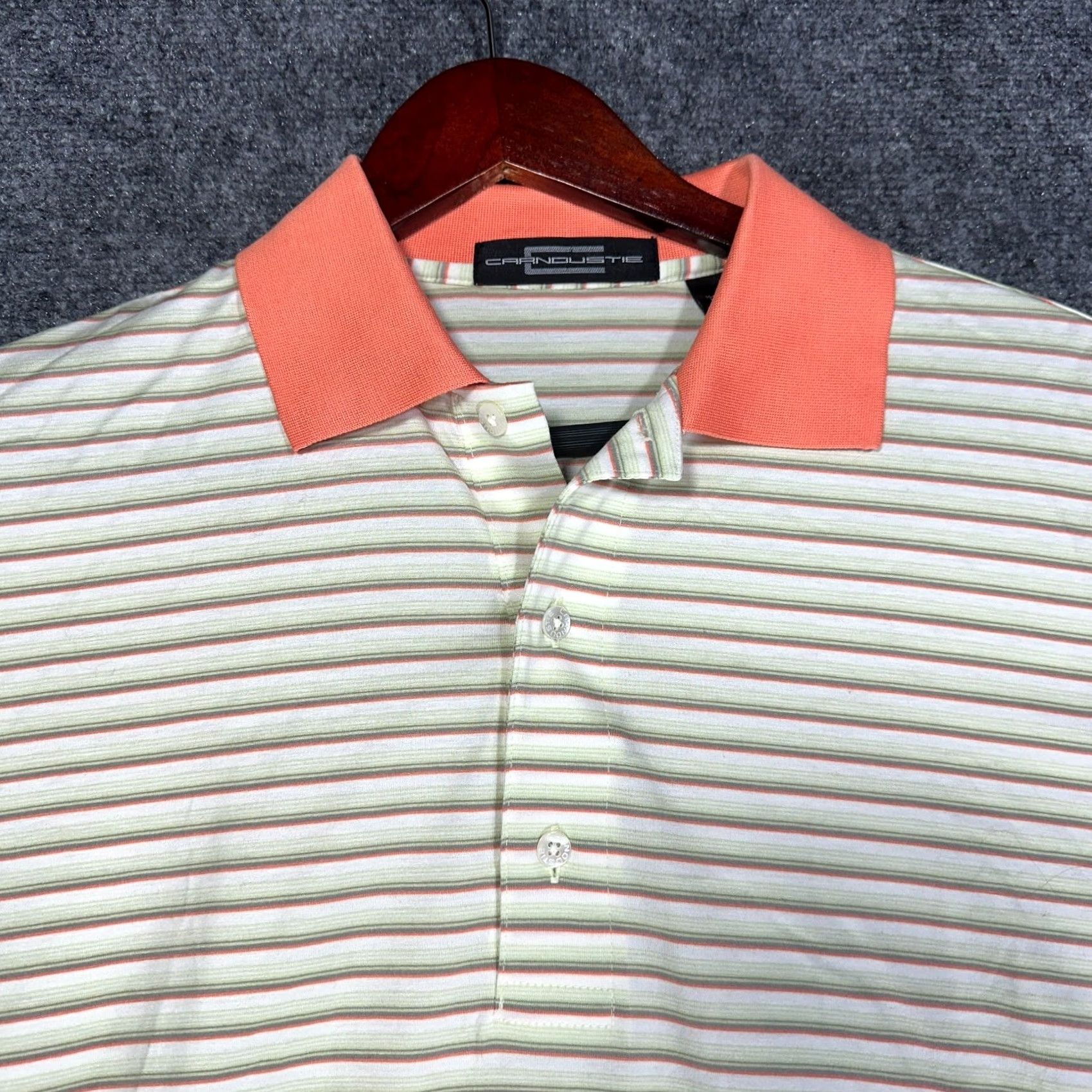 Vintage Carnoustie Polo Shirt Mens M Short Sleeve Green Orange Stripe Cotton Golf Size US M / EU 48-50 / 2 - 3 Thumbnail