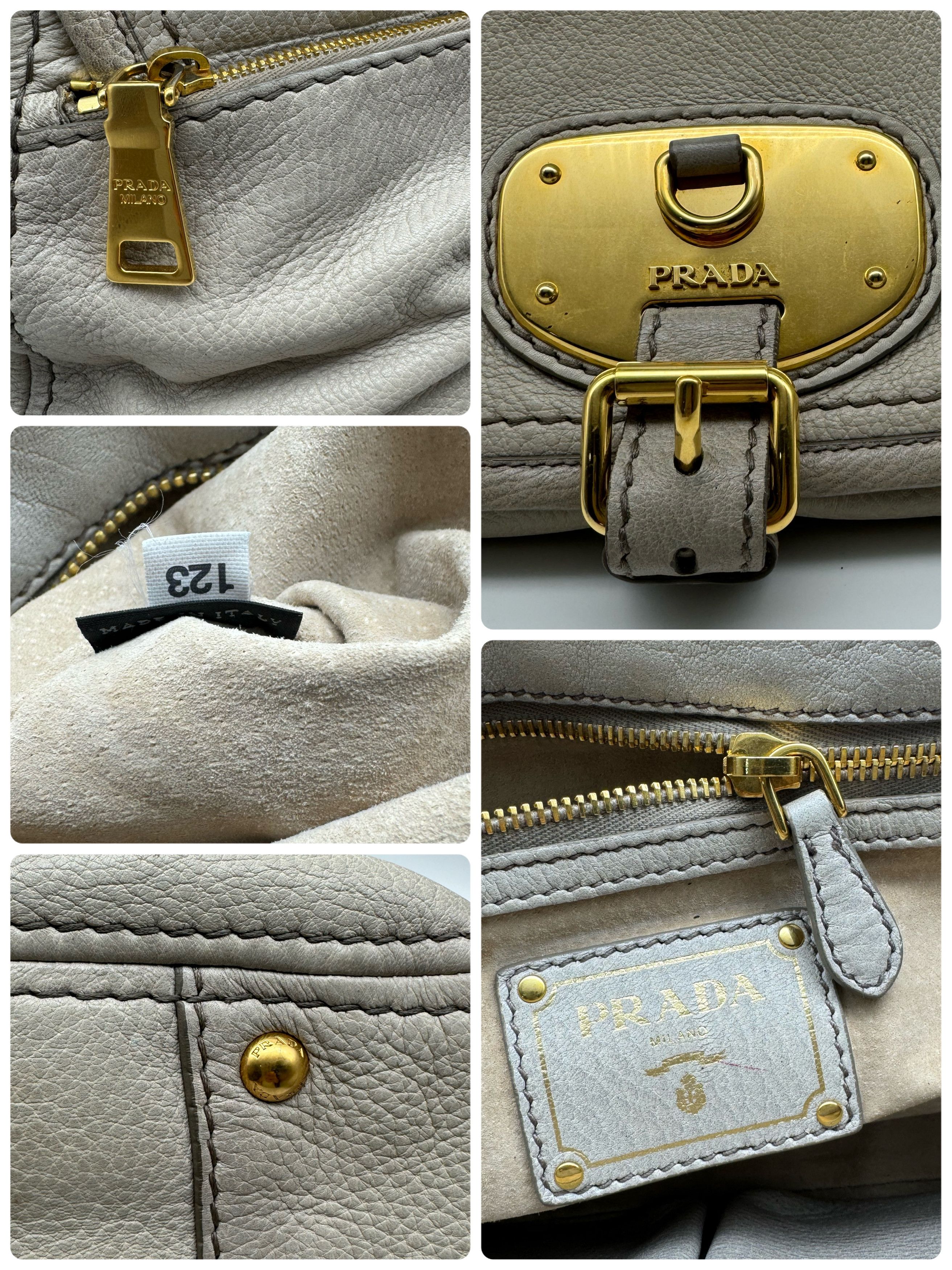 Prada Authentic Prada Cervo Ghiaccio Leather Shoulder Bag Size ONE SIZE - 9 Thumbnail