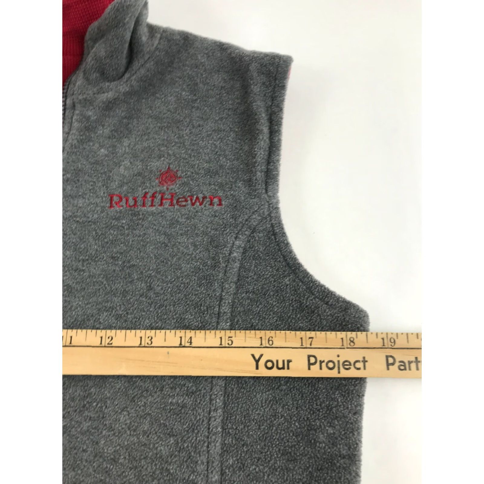Vintage Ruff Hewn Vest Women's Medium Gray Red Reversible Full Zip Fleece Waffle Modern Outdoor Breathable Size M / US 6-8 / IT 42-44 - 7 Thumbnail