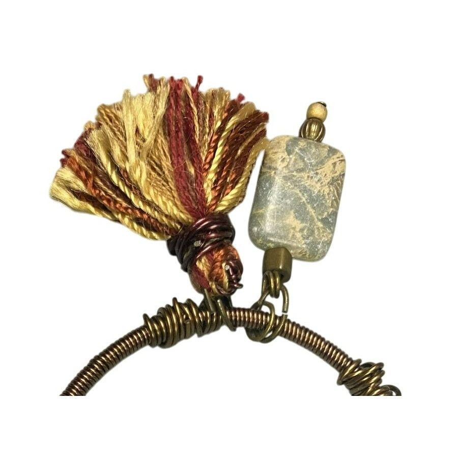 Other Handcrafted Wire Wrapped Tassel & Stone Keychain With Hook C Size ONE SIZE - 2 Thumbnail