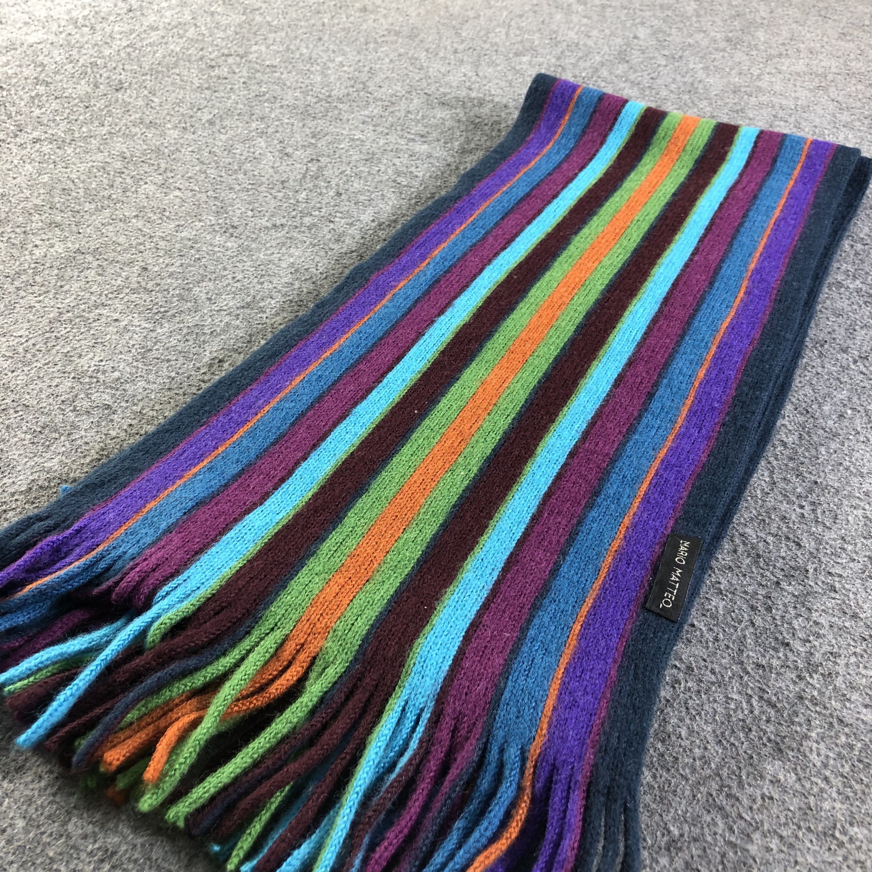Mario Matteo Mario Matteo Striped Wool Scarf Muffler Neckwear V2110 Size ONE SIZE - 3 Thumbnail