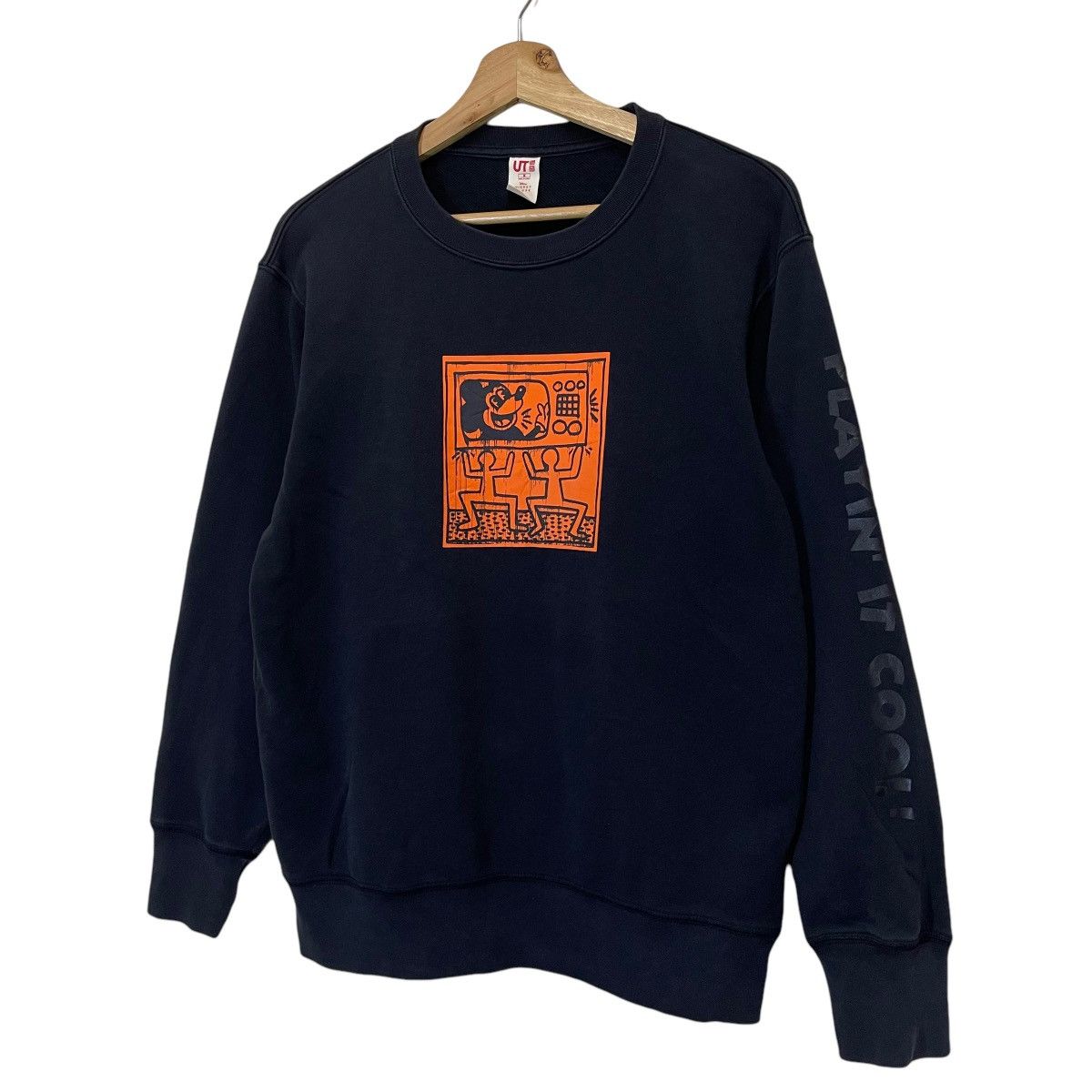 Japanese Brand × Keith Haring × Uniqlo Mickey Mouse x Keith Haring Big Logo Crewneck Sweatshirt Size US M / EU 48-50 / 2 - 3 Thumbnail