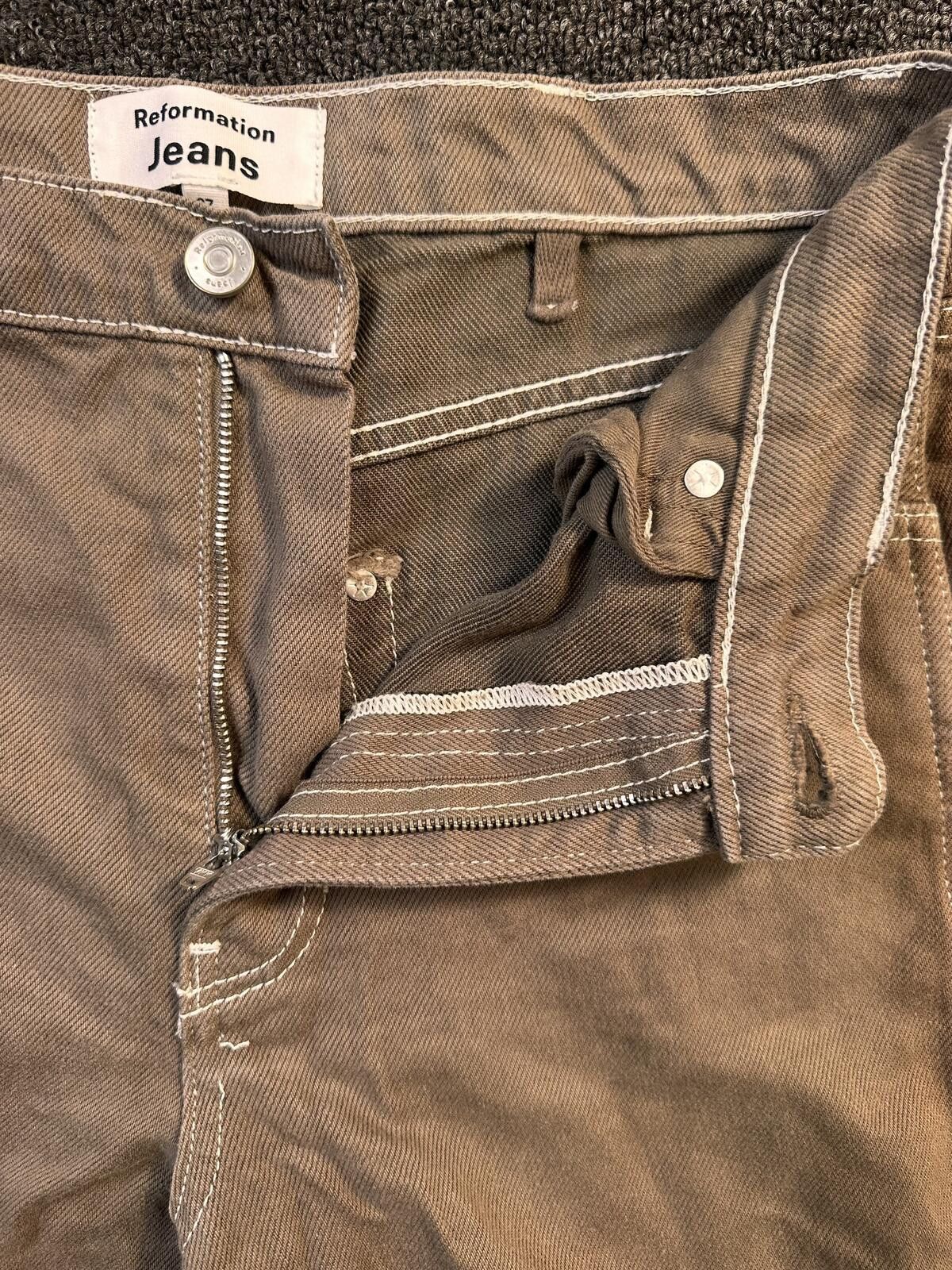 Other Reformation Brown Wide Leg Jeans Sz 27 Size 27" / US 4 / IT 40 - 3 Thumbnail