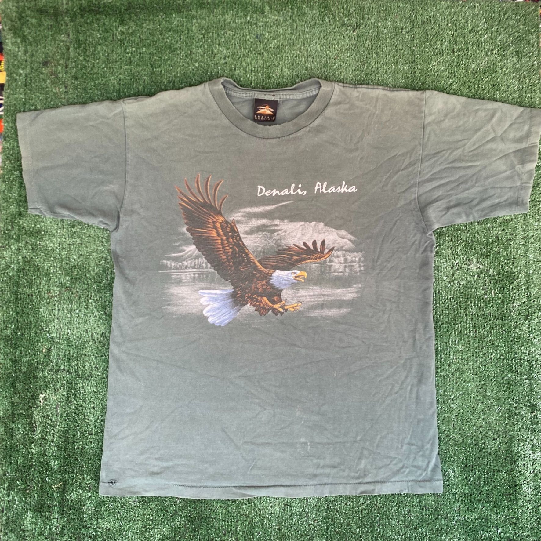 Vintage Vintage 90s Alaska Nature Shirt Eagle Denali Animal Tee Size US L / EU 52-54 / 3 - 1 Thumbnail