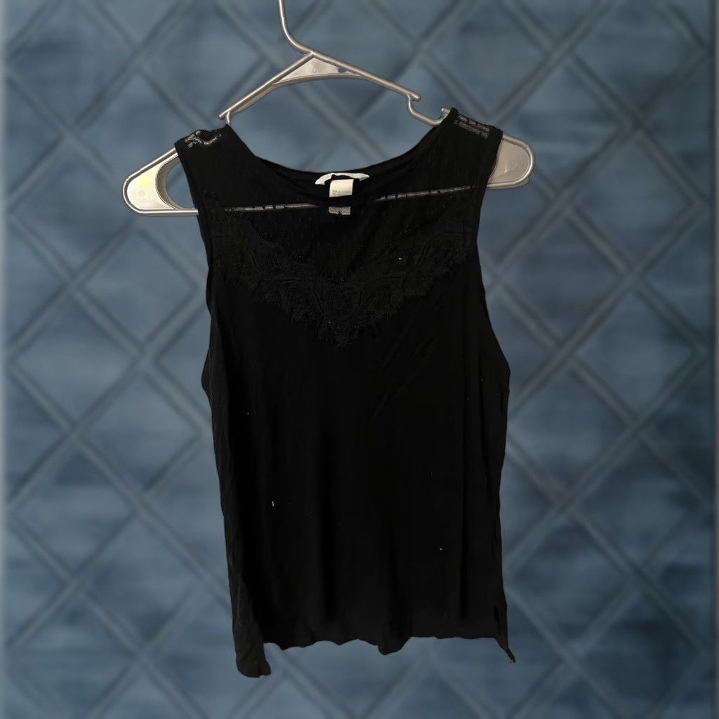 H&M VINTAGE H&M Tank Shirt Women Solid Black Cotton Modal S Small Tunic Tank Camisole Womens Size S / US 4 / IT 40 - 1 Thumbnail
