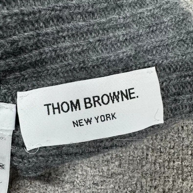 Thom Browne Thom Browne Deep grey classic four-striped knit beanie Size ONE SIZE - 4 Thumbnail