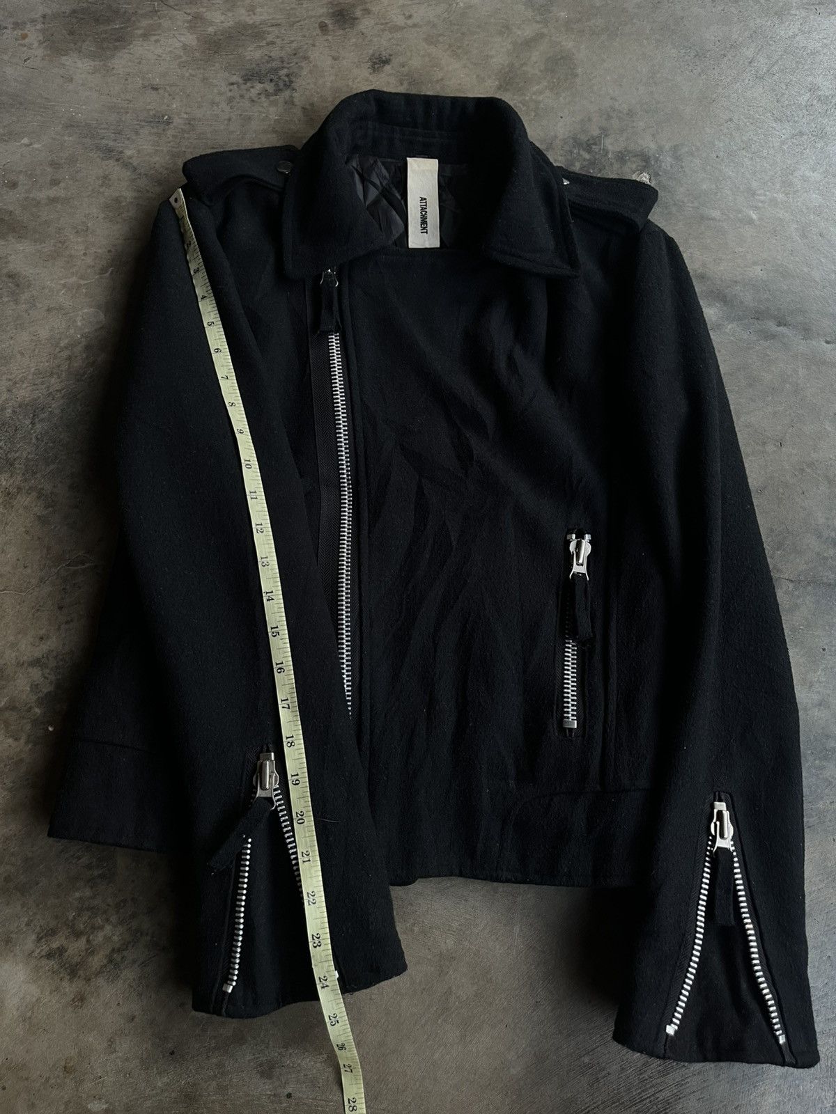 14th Addiction 2000s ATTACHMENT JAPANESE WOOL JACKET BIKERS RAMONES ZIPPER Size US M / EU 48-50 / 2 - 11 Thumbnail