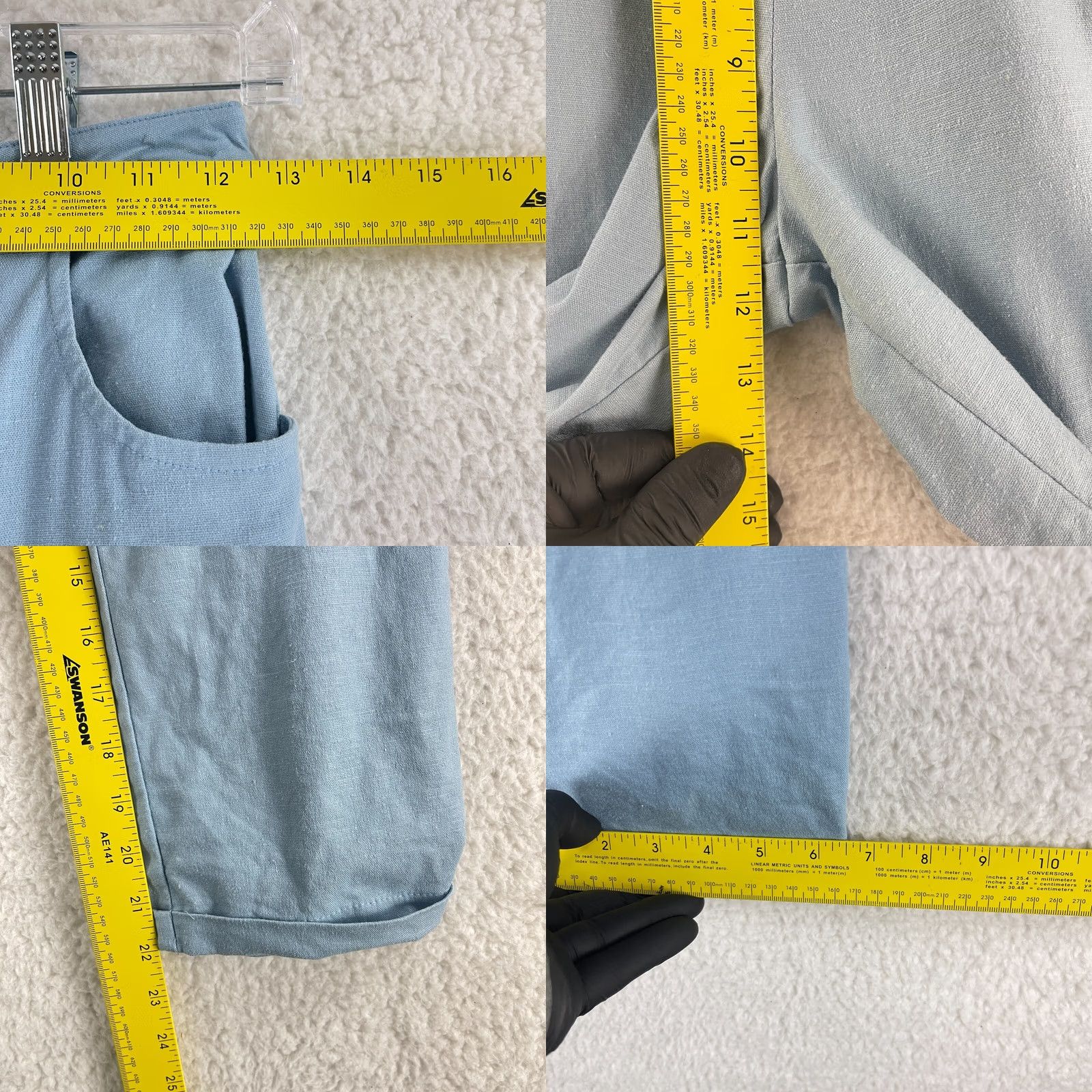 Urban Outfitters Urban Outfitters Blue Linen Blend Straight Leg High Rise Pants Womens Size 0 jeans not included Size 25" / US 0 / IT 36 - 8 Thumbnail