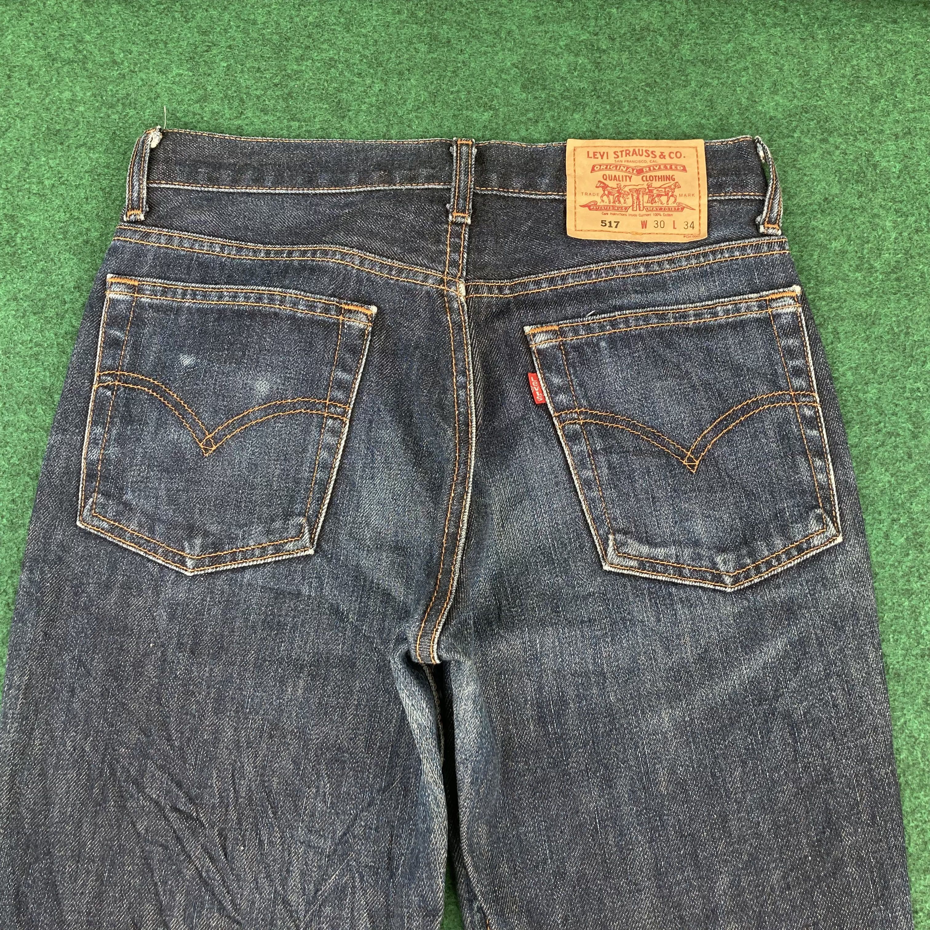 Levi's × Vintage Vtg Levis 517 Ripped Distressed Denim Bootcut Jeans Size US 28 / EU 44 - 10 Thumbnail