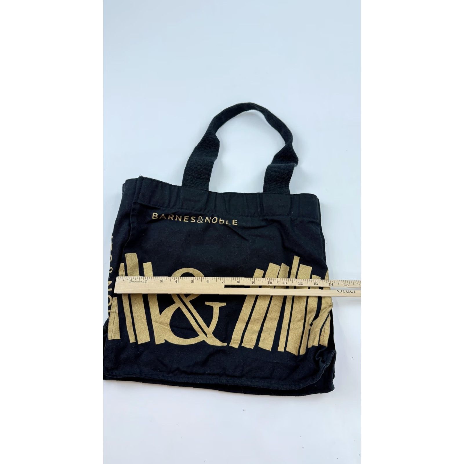 Vintage Barnes & Noble Tote Bag Black Gold Canvas Bookstore Reusable Shopper Grocery Size ONE SIZE - 5 Thumbnail
