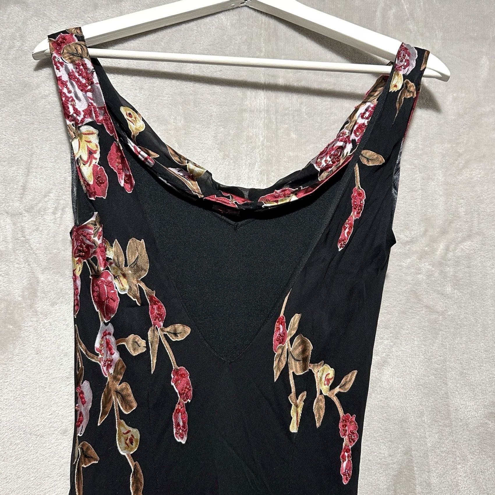 Vintage Sue Wong Nocturne Gown Womens 10 Silk Blend Intricate Floral Beads & Sequins Maxi Dress Long Ruffle Beaded Sequin VINTAGE خ Size L / US 10 / IT 46 - 5 Thumbnail
