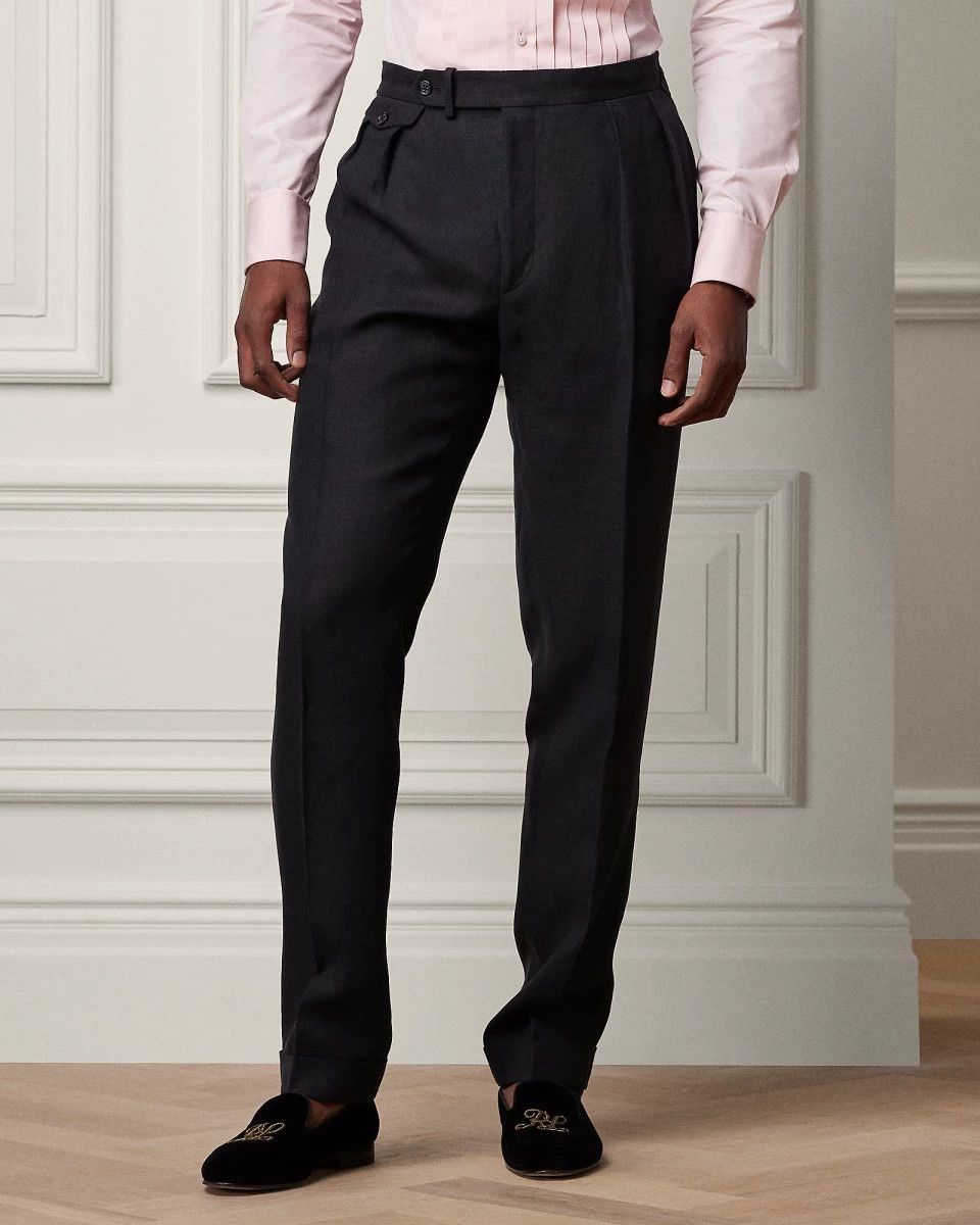 Ralph Lauren RALPH LAUREN Purple Label 100% Linen Naples Pleated Trousers Size US 34 / EU 50 - 2 Thumbnail