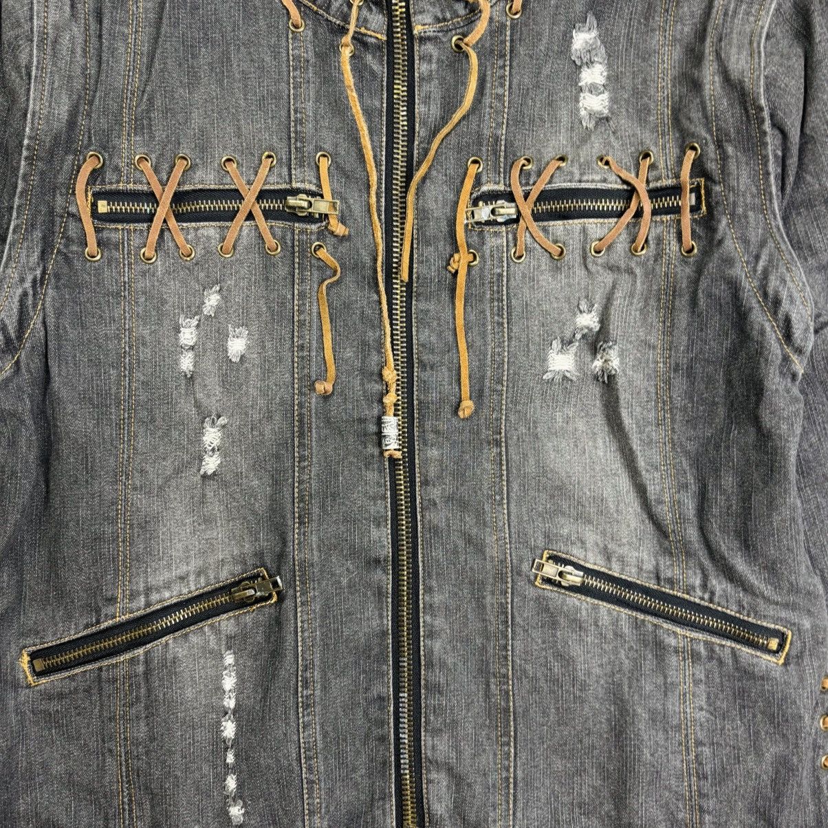 Yasuyuki Ishii 2000s In The Attic - Multilace Rider Denim Jacket Size US M / EU 48-50 / 2 - 13 Thumbnail