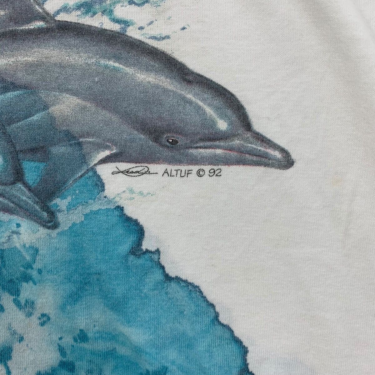 Vintage Vintage 1992 OREGON INLET DOLPHIN Altuf Painting Tee Shirt Size L / US 10 / IT 46 - 4 Thumbnail