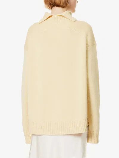 Jil Sander o1y1025 Turtleneck Cashmere Blend Sweater in Light Yellow Size XS / US 0-2 / IT 36-38 - 3 Thumbnail