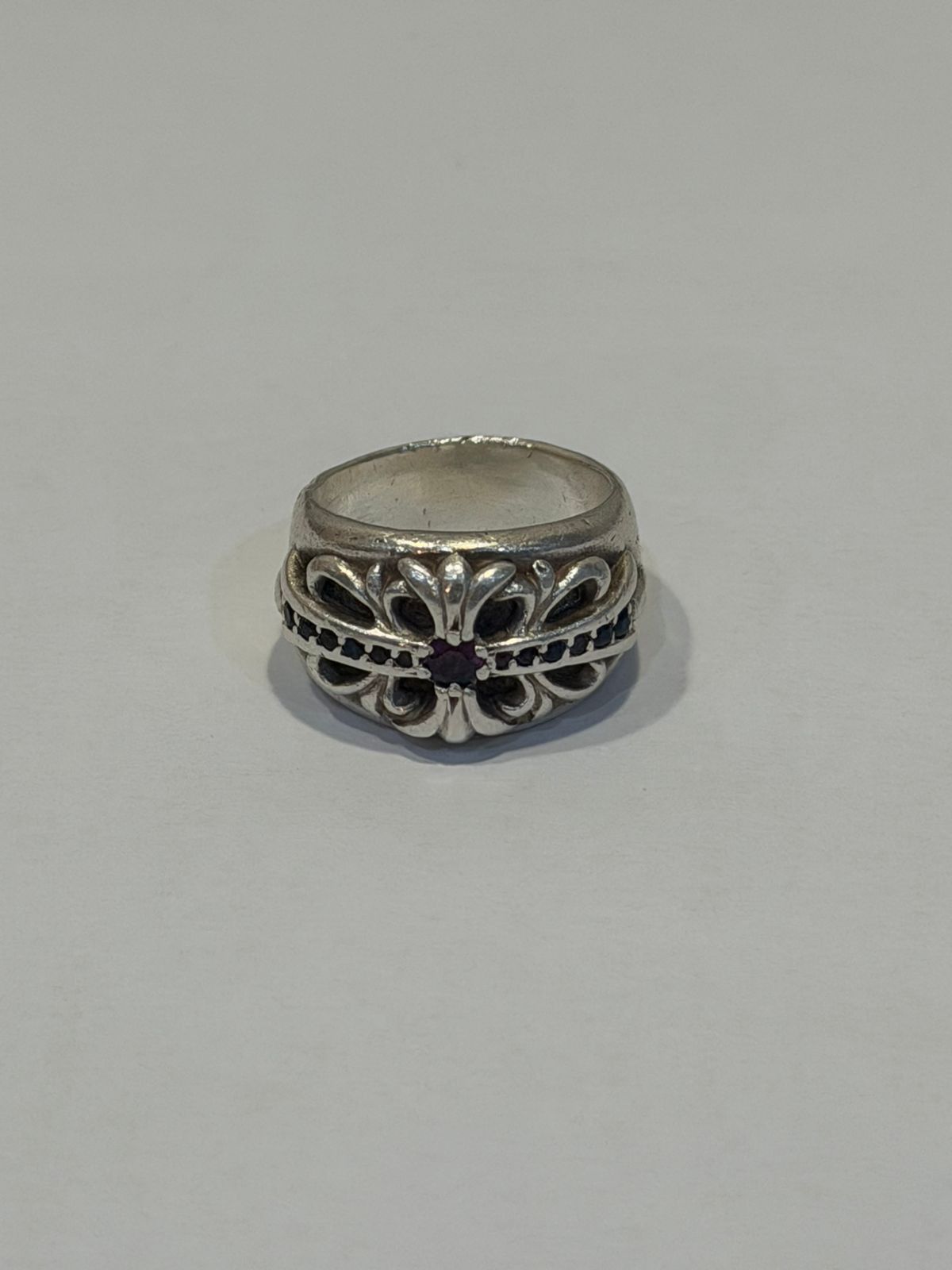 Chrome Hearts Chrome Hearts Floral Cross Pave Ruby Ring Size ONE SIZE - 1 Thumbnail