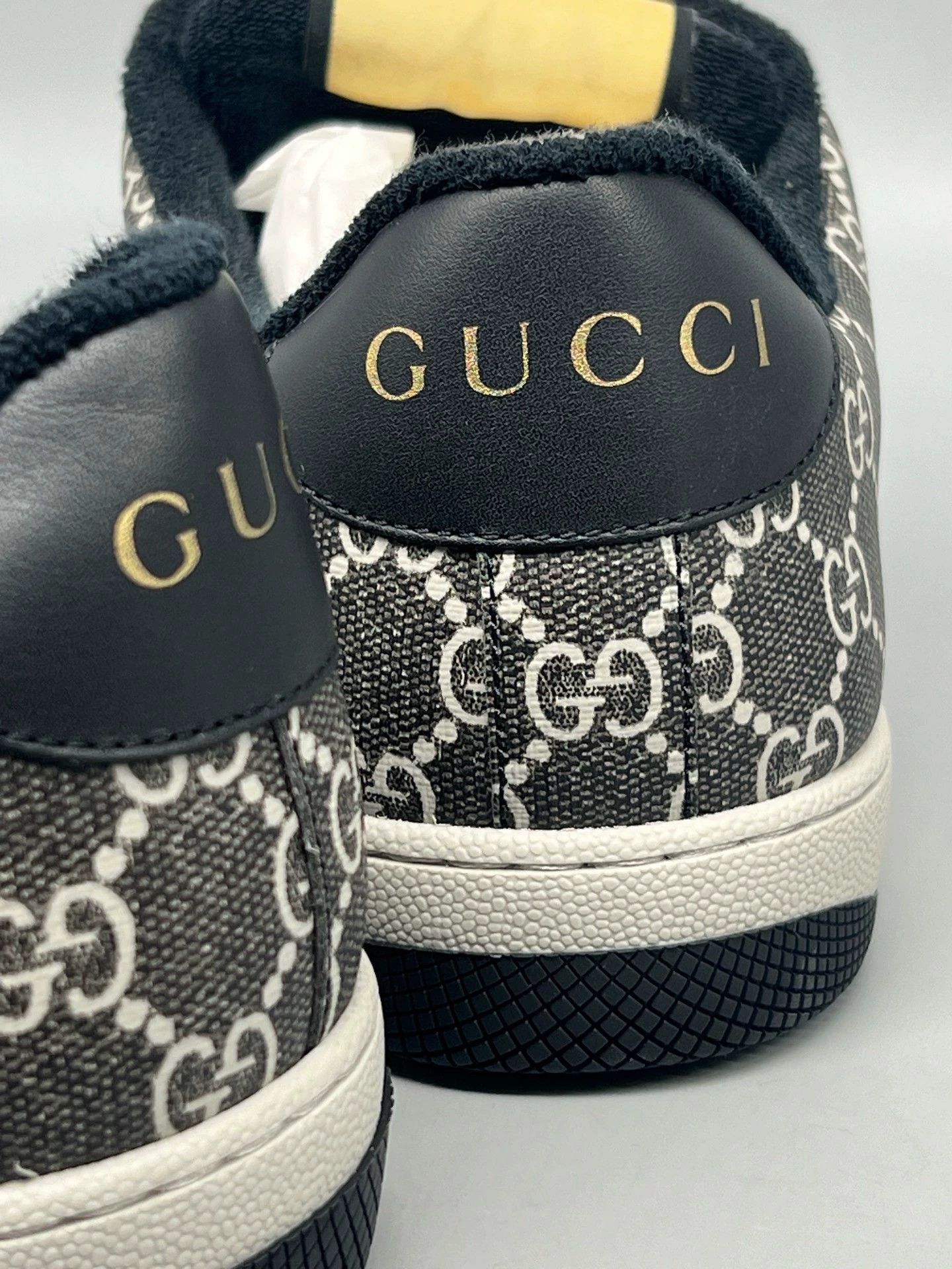 Gucci gucci mens black gray screener casual shoes Size US 8.5 / EU 41-42 - 4 Thumbnail