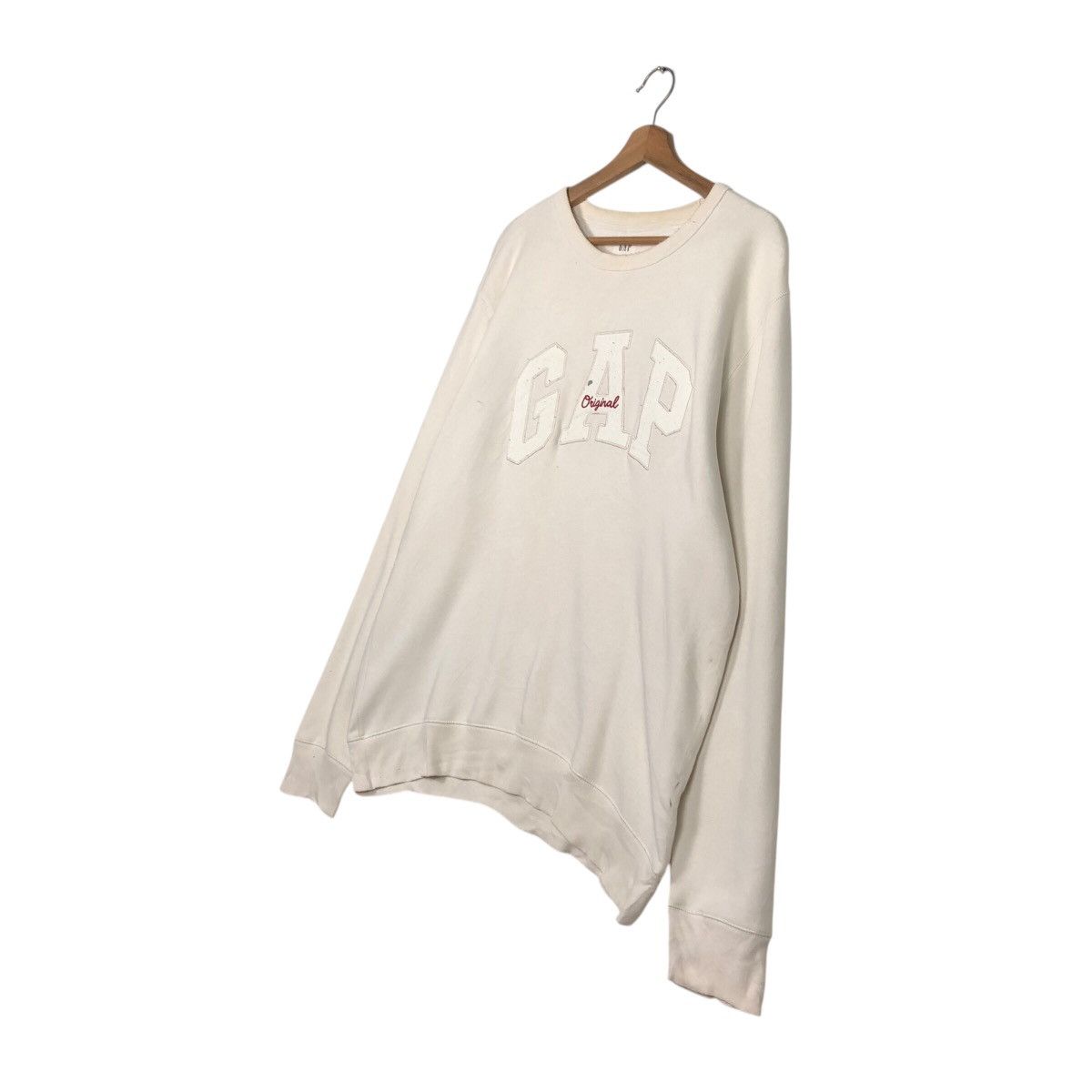 Japanese Brand GAP Original Spellout Crewneck Sweatshirt Cream Beige Size US L / EU 52-54 / 3 - 3 Thumbnail
