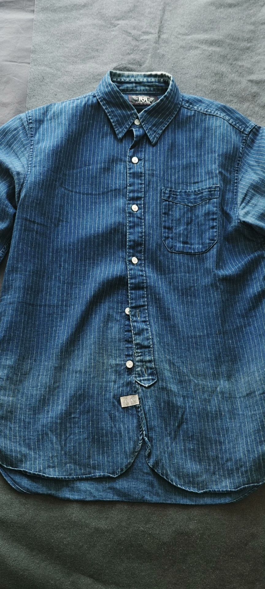 RRL Ralph Lauren RRL Ralph Lauren 2015 Blue Striped Shirt Size US S / EU 44-46 / 1 - 1 Thumbnail