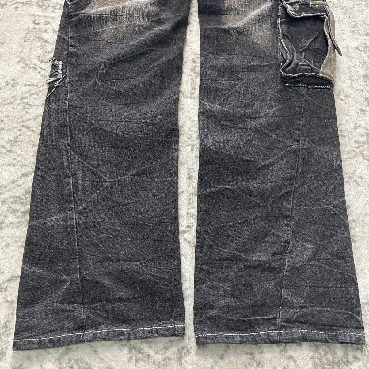GOSTAR DE FUGA Aston Japan Panel Spiral Cut Fade Wash Cargo Denim Jeans Size US 30 / EU 46 - 10 Thumbnail