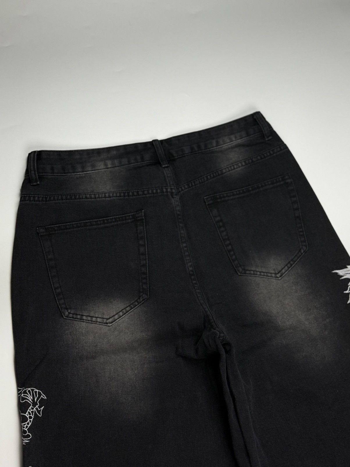 Designer × Vintage Baggy Jorts wide leg dragons skate opium hip-hop Size US 33 - 6 Thumbnail
