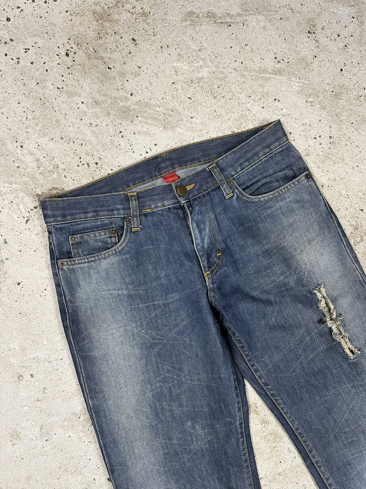 If Six Was Nine × Japanese Brand × Le Grande Bleu (L.G.B.) Vintage Y2K Reworked Flare Boot Cut Distressed Jeans Japan Size US 30 / EU 46 - 16 Thumbnail