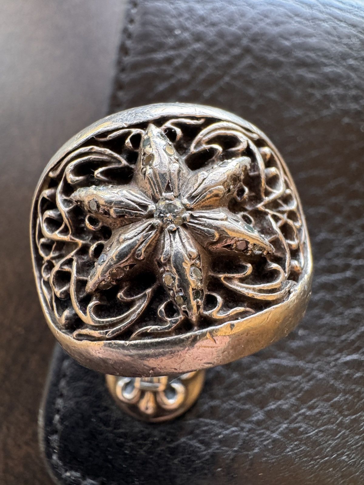 Chrome Hearts Chrome Hearts large ring with center diamond + Size ONE SIZE - 13 Thumbnail
